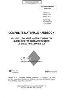 Composite Materials Handbook, Volume 1 - Polymer Matrix Composites Guidelines for Characterization of Structural Materials