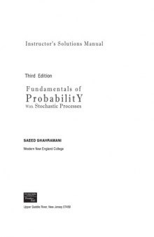Fundamentals of Probability 3 e (Solutions Manual Only)