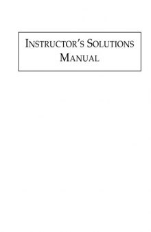 Probability and statistics. Instructor's Solutions Manual