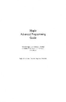 Maple 12 advanced programming guide (ISBN 1897310472)(452s)