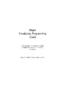 Maple Introductory Programming Guide