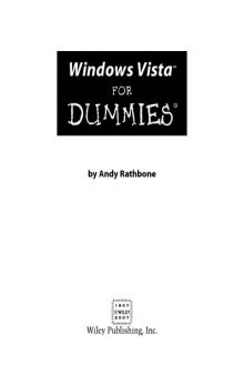 Windows Vista For Dummiesa