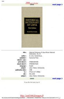 Historical Dictionary of Libya