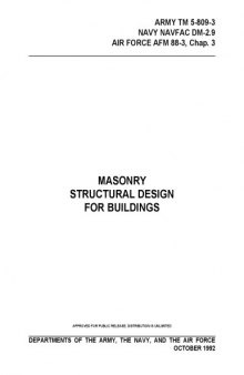 Masonry Structures for Buildings [US Army TM 5-809-3]