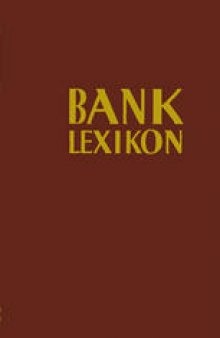 Bank-Lexikon: Handwörterbuch für das Bank- und Sparkassenwesen