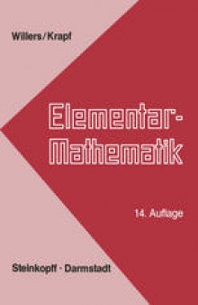 Elementar-Mathematik: Ein Vorkurs zur Höheren Mathematik