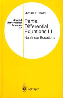 Partial Differential Equations III : Nonlinear Equations (Applied Mathematical Sciences)