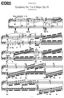 Symphony No. 7 in A Major, Op. 92, transcription for piano by Franz Liszt