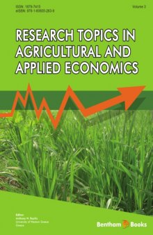 Research Topics in Agricultural and Applied Economics, Volume 3