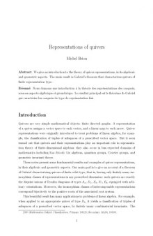 Representations of quivers (version 15 Nov 2010)