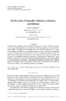 Relative index of inequality definition, estimation, and inference (2006)(en)(12s)