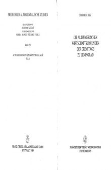 Die altsumerischen Wirtschaftsurkunden der Eremitage zu Leningrad  