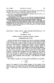 Electron ''Free Path'' and Supra-Conductivity in Metals