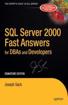 SQL Server 2000 Fast Answers for DBAs and Developers