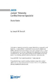 JNCIS = Juniper Networks Certified Internet Specialist: study guide