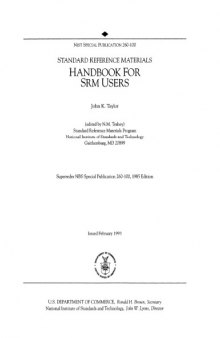 Standard Reference Materials: Handbook for SRM Users