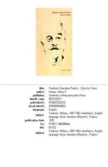 Faulkner's narrative poetics: style as vision