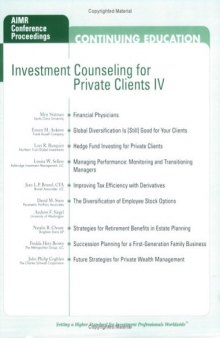 Investment Counseling for Private Clients IV