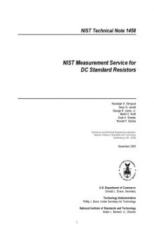 NIST Measurement Service for DC Standard Resistors