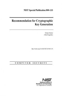 Recommendation for Cryptographic Key Generation