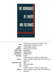 The boundaries of liberty and tolerance: the struggle against Kahanism in Israel