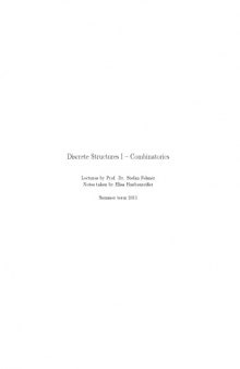 Discrete Structures I -- Combinatorics [Lecture notes]