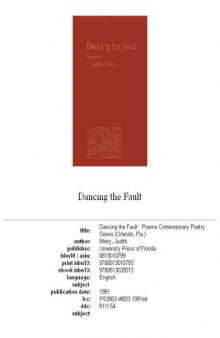 Dancing the fault: poems