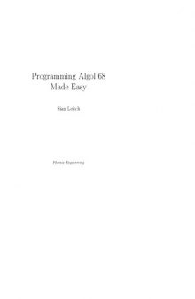 Programming Algol 68 made easy