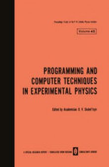 Programming and Computer Techniques in Experimental Physics