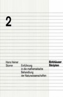 Einführung in die mathematische Behandlung der Naturwissenschaften