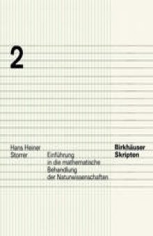 Einführung in die mathematische Behandlung der Naturwissenschaften