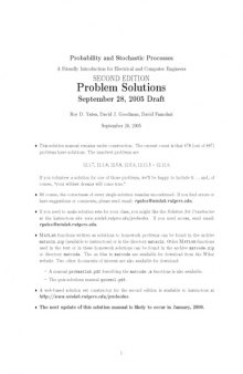 Probability and Stochastic Processes: A Friendly Introduction for Electrical and Computer Engineers  (solution manual)