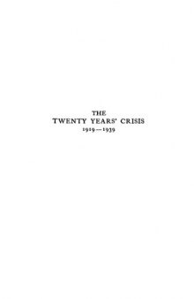 The Twenty Years' Crisis, 1919-39  