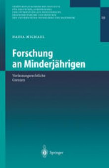 Forschung an Minderjährigen: Verfassungsrechtliche Grenzen