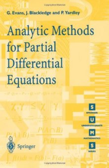 Analytic methods for partial diff. equations