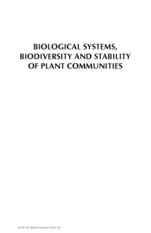 Biological systems, biodiversity, and stability of plant communities