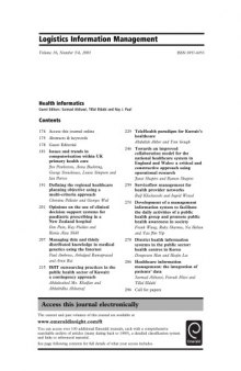 Health Informatics  (Logistics Information Management : Volume 16, Number 3 4, 2003)