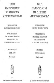 Paulys Realencyclopadie der classischen Altertumswissenschaft: neue Bearbeitung, Bd.1A 2 : Saale - Sarmathon: Bd I A, Hbd I A,2