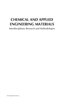 Chemical and applied engineering materials : interdisciplinary research and methodologies