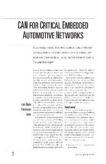 CAN for critical embedded automotive networks