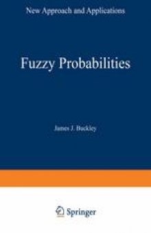Fuzzy Probabilities: New Approach and Applications