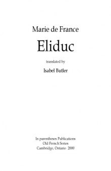 Eliduc, translated by Isabel Butler