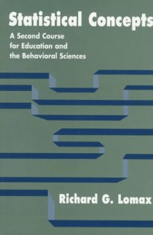 Statistical concepts: a second course for education and the behavioral sciences