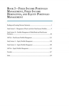 Schweser Notes, 2011 CFA Exam, Level 3- Book 3 – Fixed Income Portfolio Management, Fixed Income Derivatives, and Equity Portfolio Management  