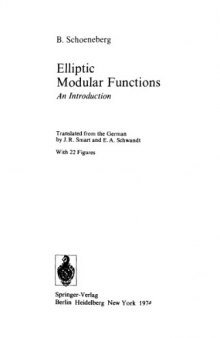 Elliptic Modular Functions: An Introduction