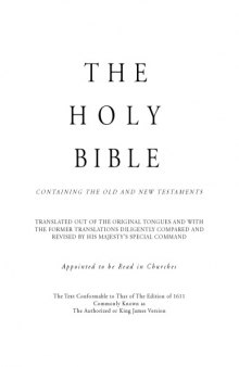 The Holy Bible: Authorized or King James Version