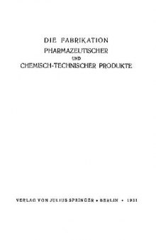 Производство химико-фармацевтических и техно-химических препаратов