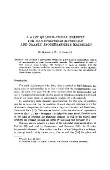 A 4 CST quadrilateral element for incompressible materials and nearly incompressible materials