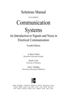 Communication Systems An Introduction to Signals and Noise in Electrical Communication Bruce Carlson (Solutions_Manual) 