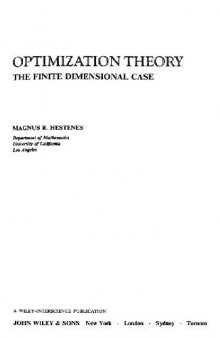 Optimization theory: the finite dimensional case